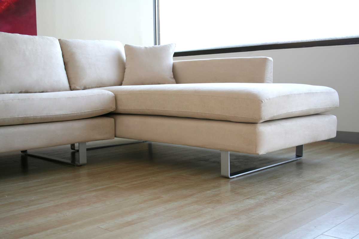 Wholesale Interiors Cream Microfiber Sectional Sofa