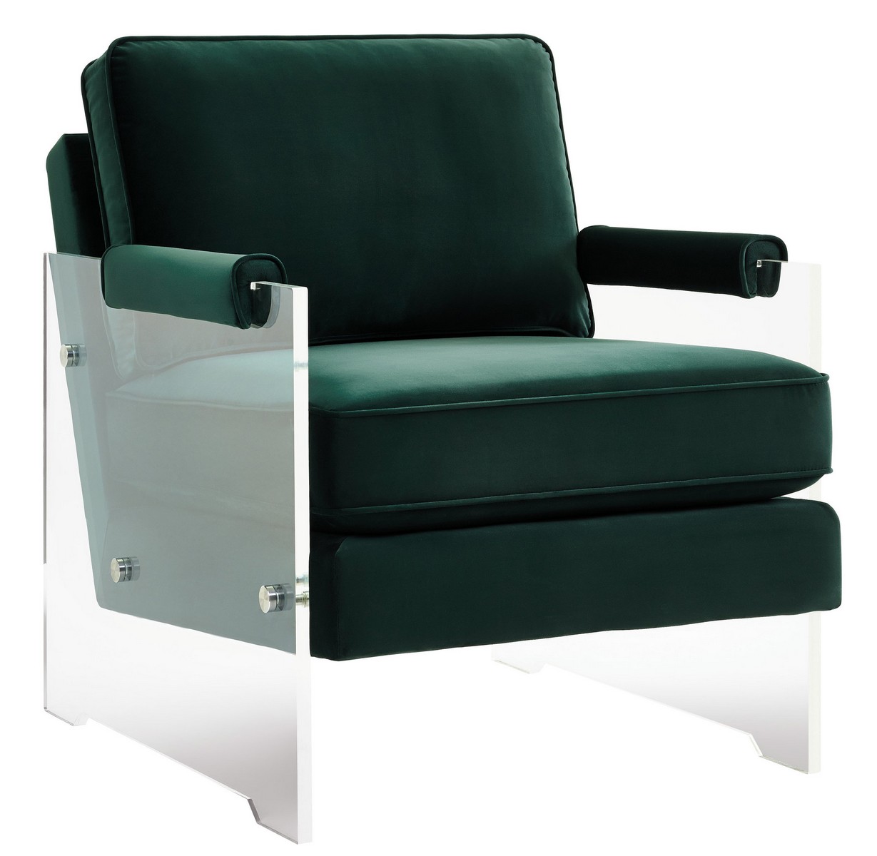 TOV Furniture Serena Green Velvet/Lucite Chair
