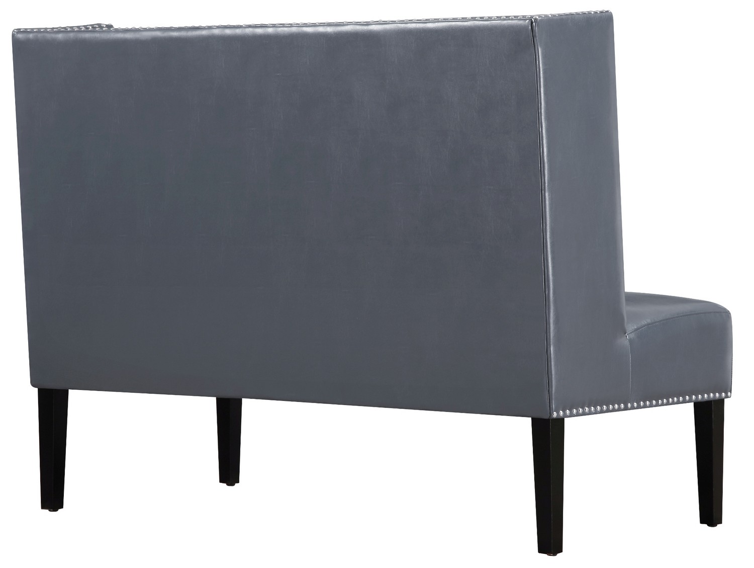 TOV Furniture Halifax Grey Leather Banquette Bench