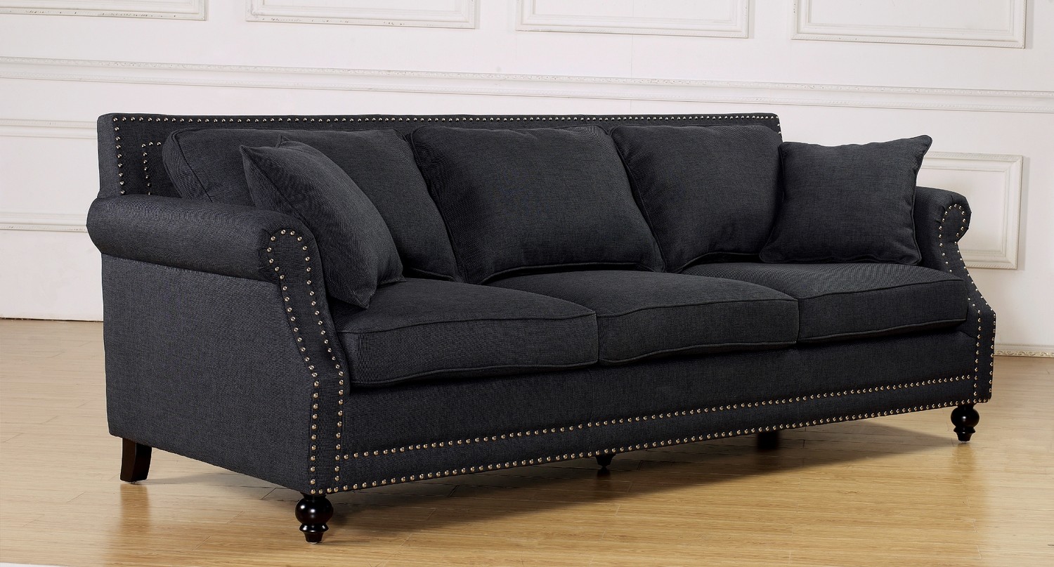 TOV Furniture Camden Grey Linen Sofa