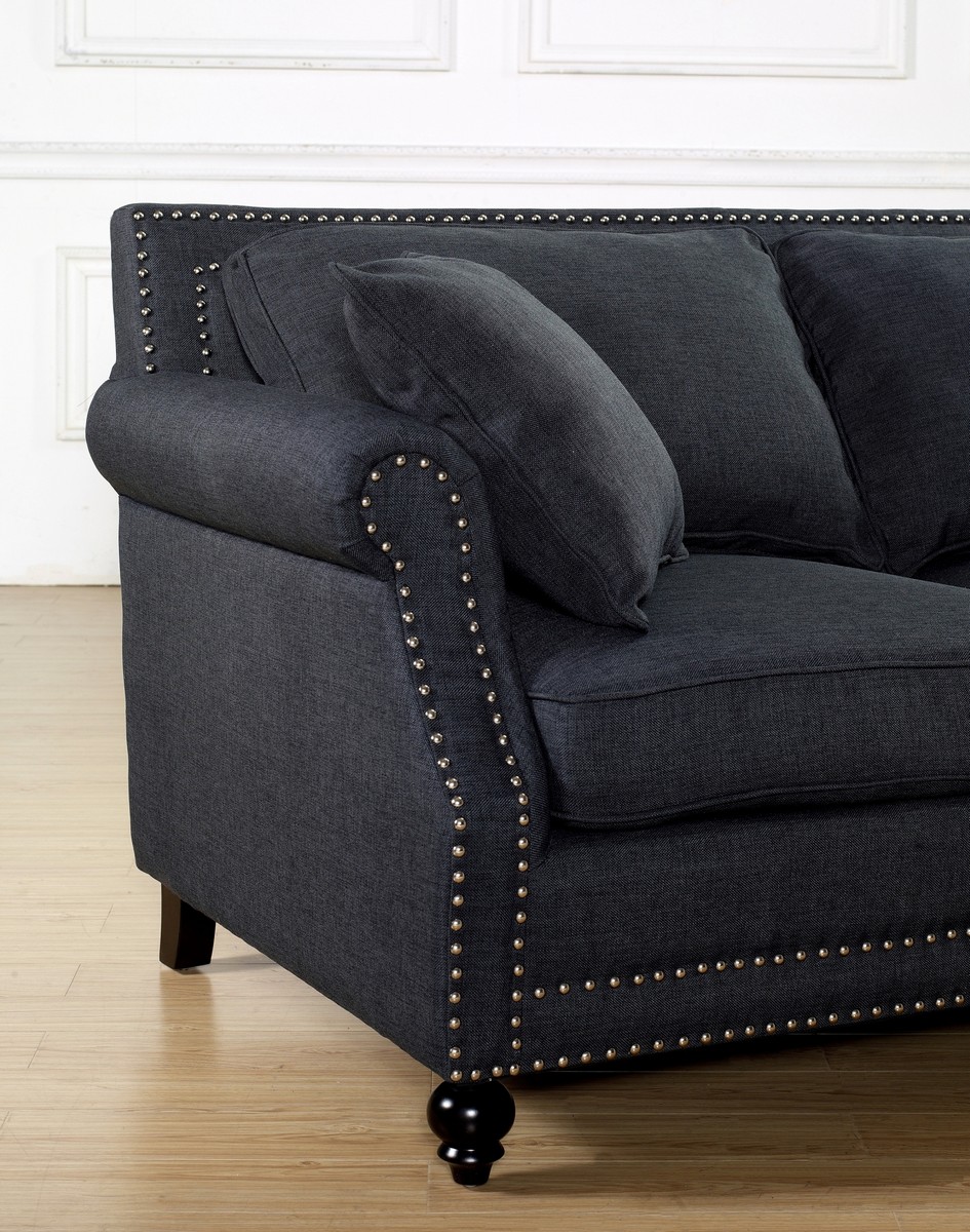 TOV Furniture Camden Grey Linen Sofa 638023Grey at