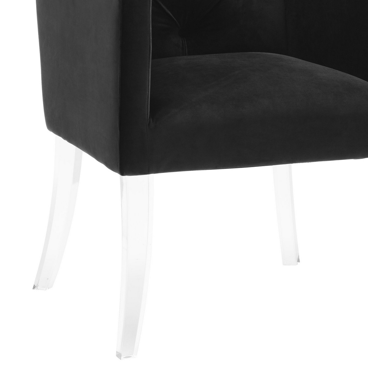 TOV Furniture Lafayette Black Velvet Acrylic Chair