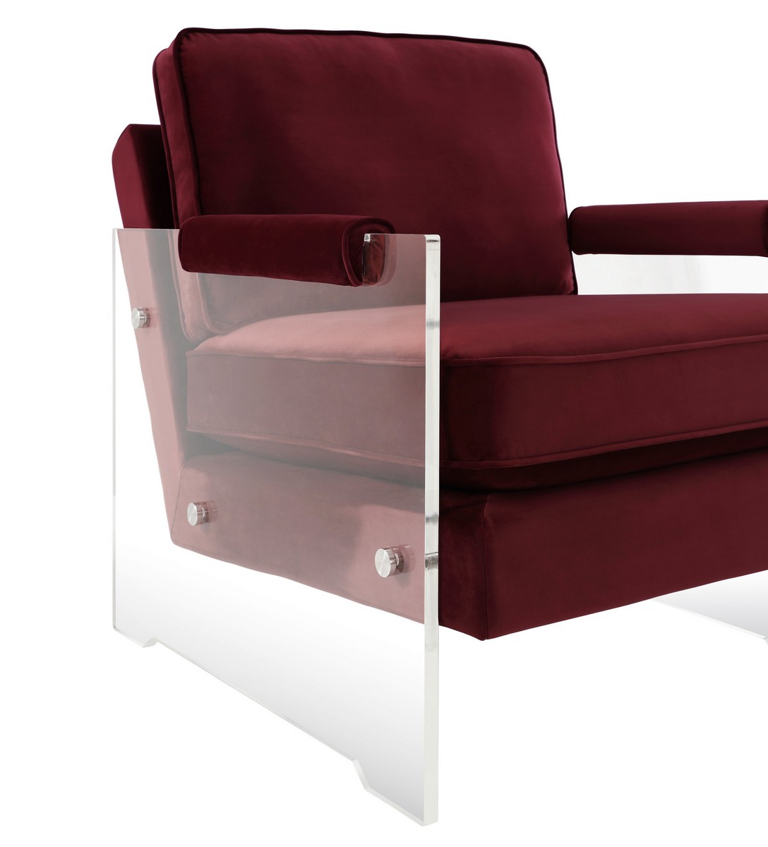 TOV Furniture Serena Burgundy Velvet/Lucite Chair