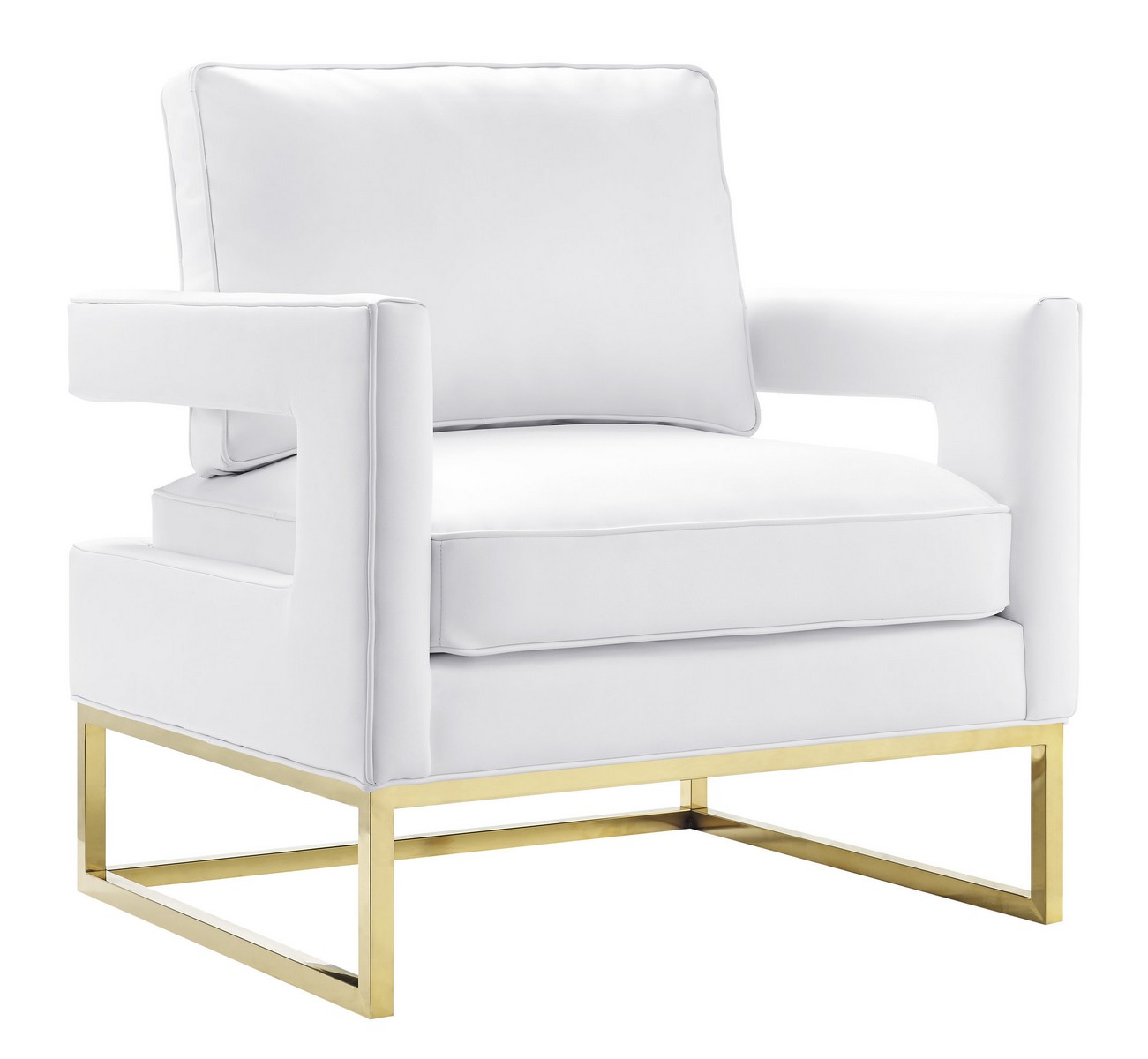 TOV Furniture Avery White Leather Chair