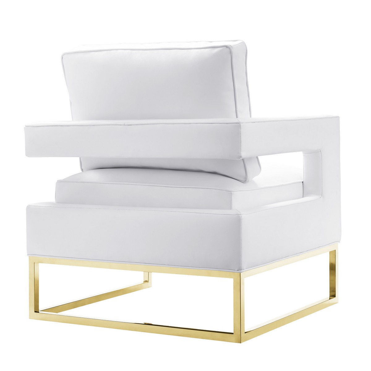 TOV Furniture Avery White Leather Chair