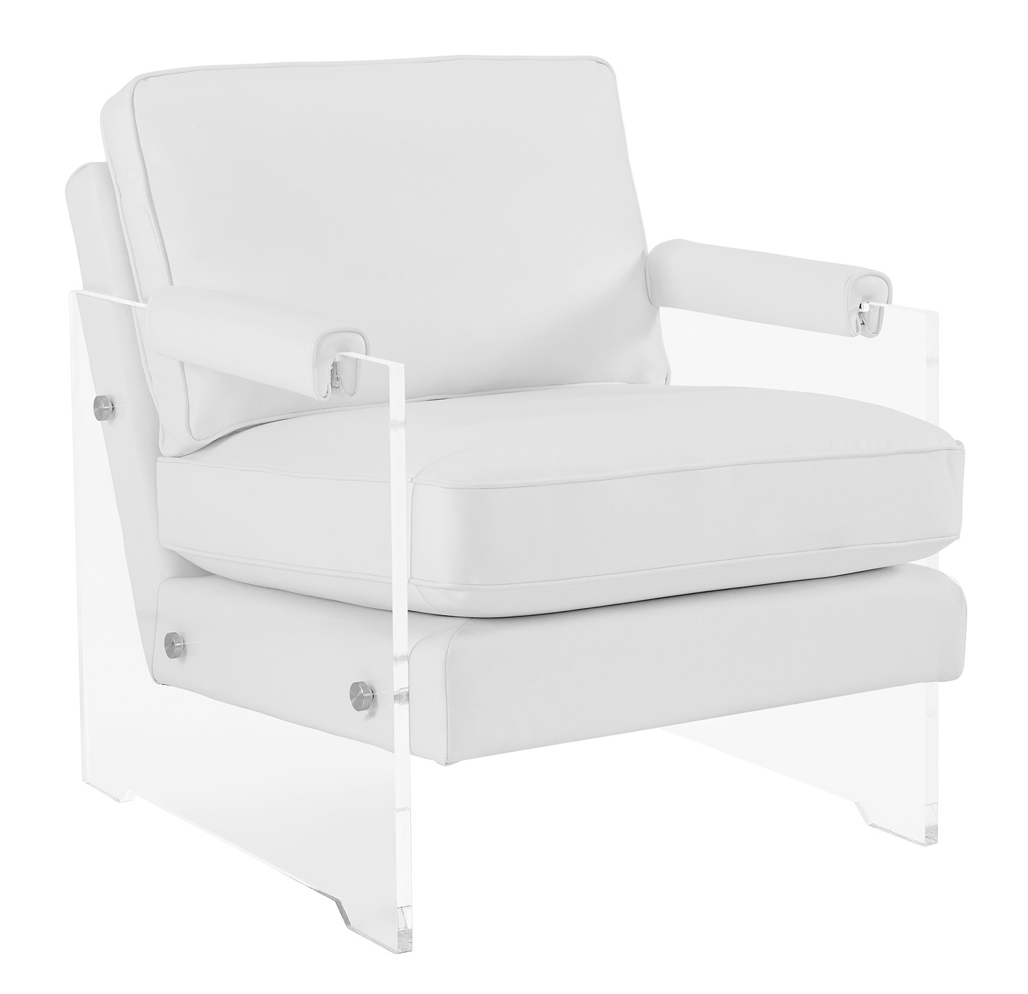 TOV Furniture Serena Eco Leather/Lucite Chair - White