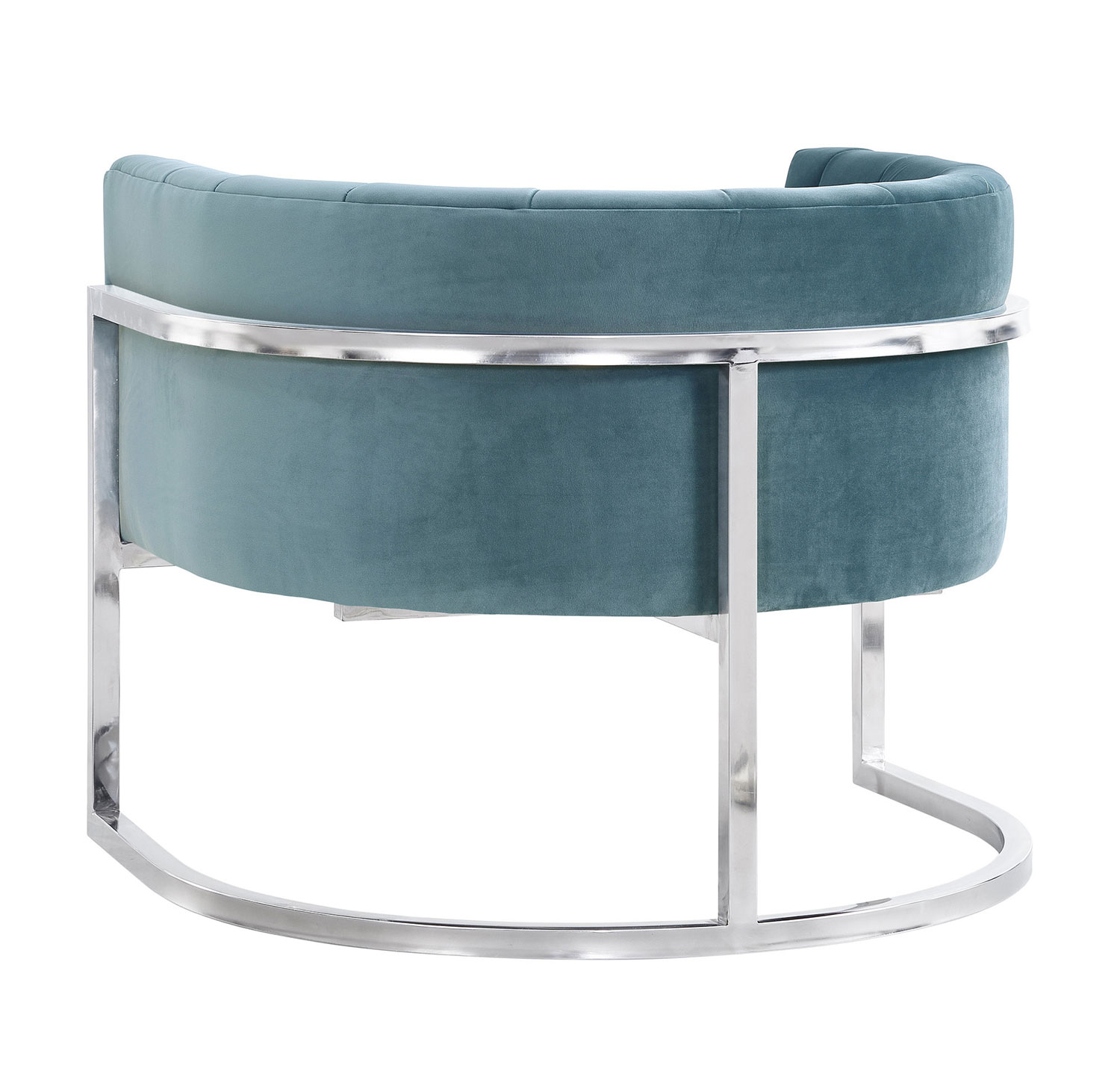 TOV Furniture Magnolia Chair with Silver Base - Sea Blue