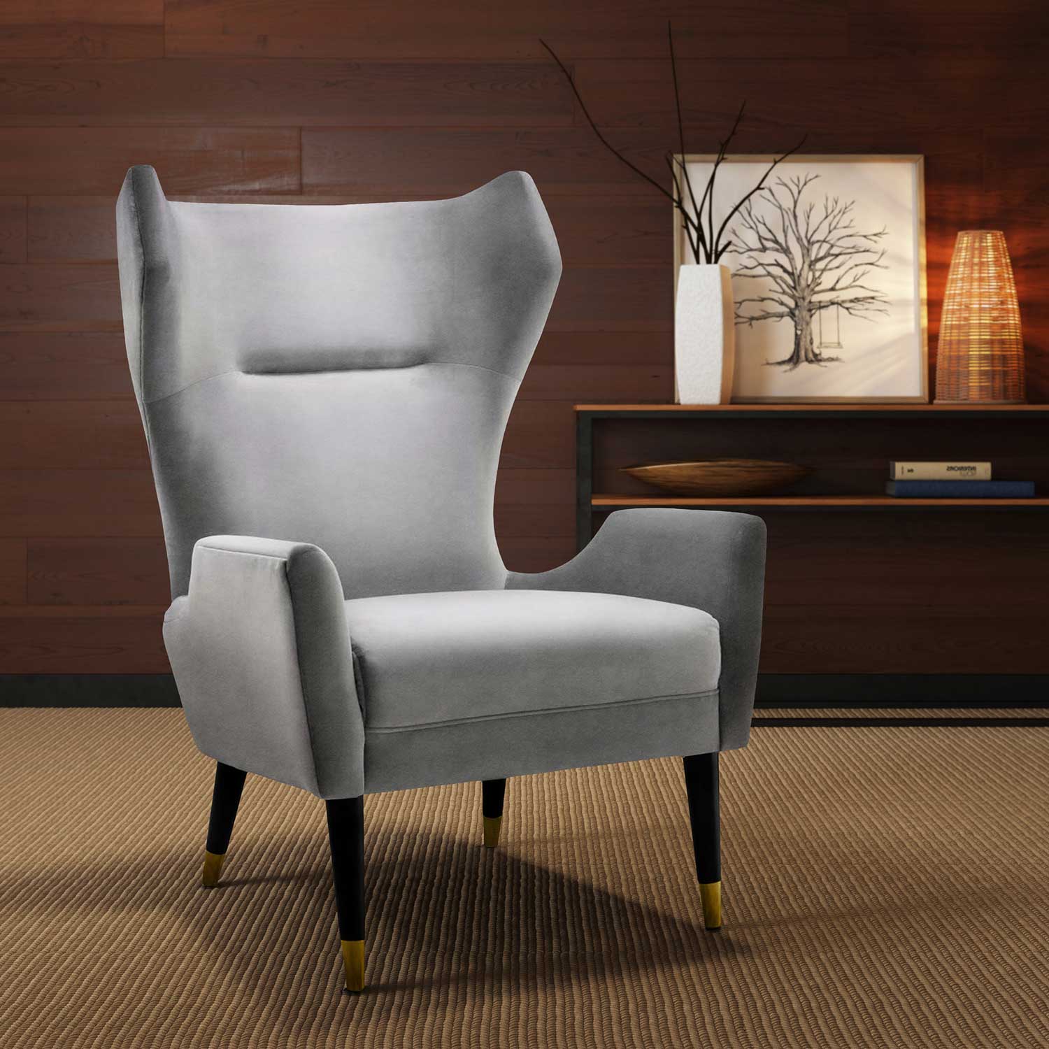TOV Furniture Logan Chair - Grey