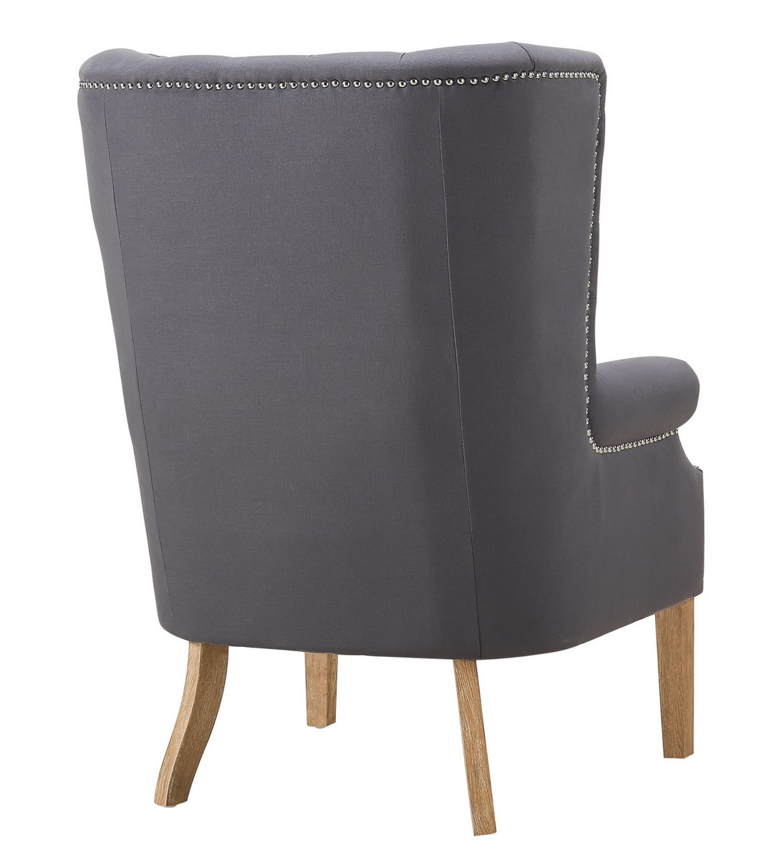TOV Furniture Abe Grey Linen Wing Chair