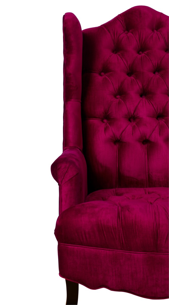 TOV Furniture Madison Pink Velvet Wing Chair