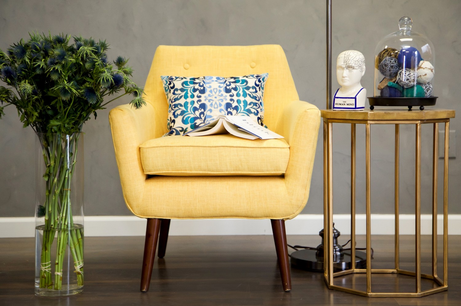 TOV Furniture Clyde Mustard Yellow Linen Chair