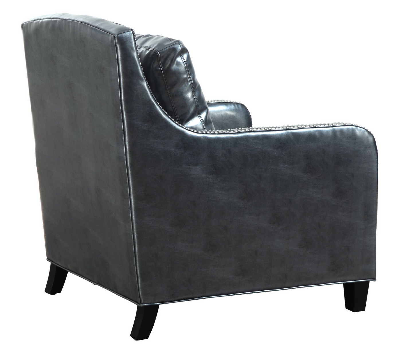 TOV Furniture Greenwich Graphite Metallic Leather Club Chair