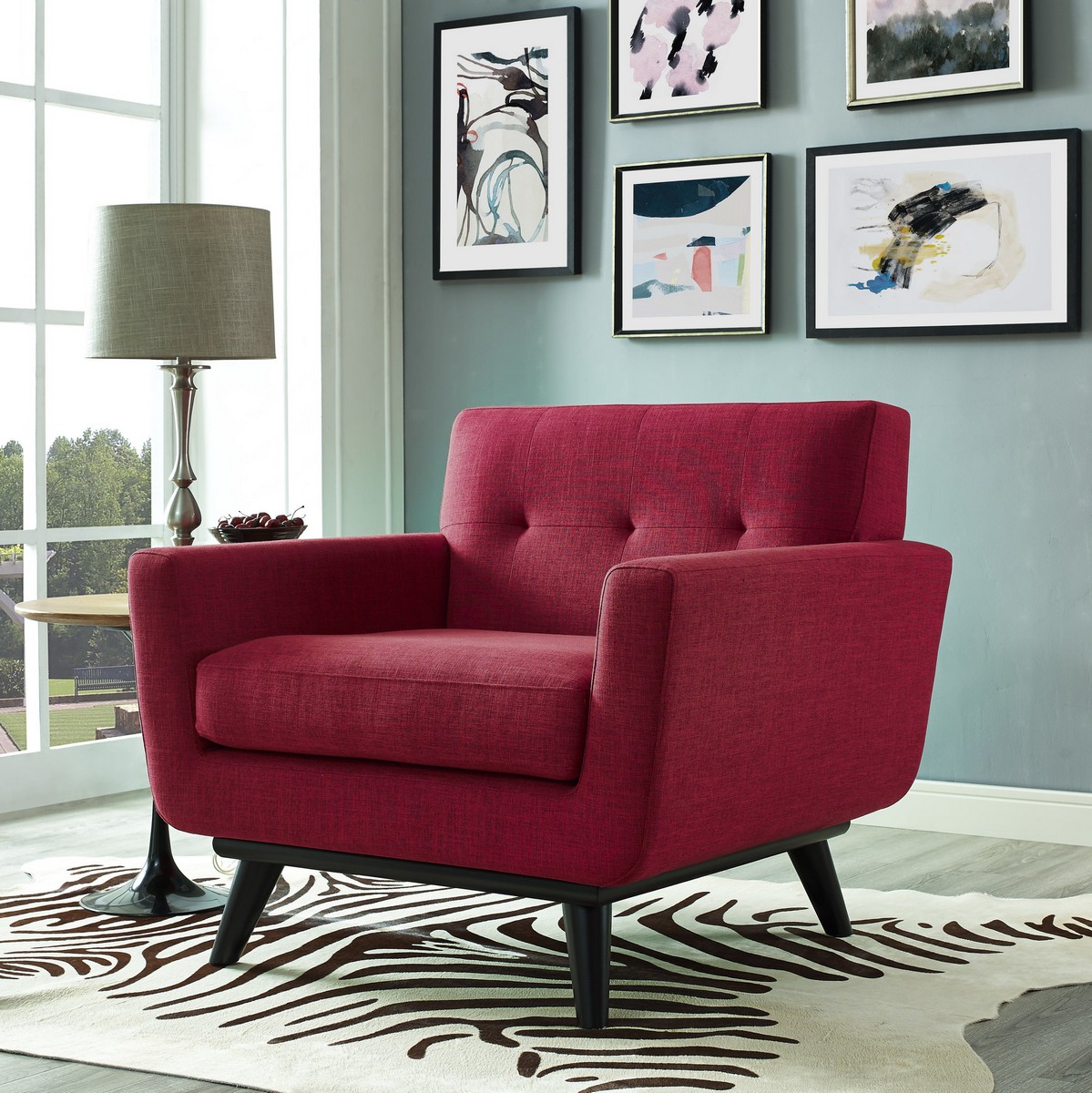 TOV Furniture James Red Linen Chair