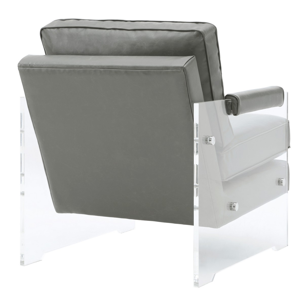TOV Furniture Serena Grey Eco Leather/Lucite Chair