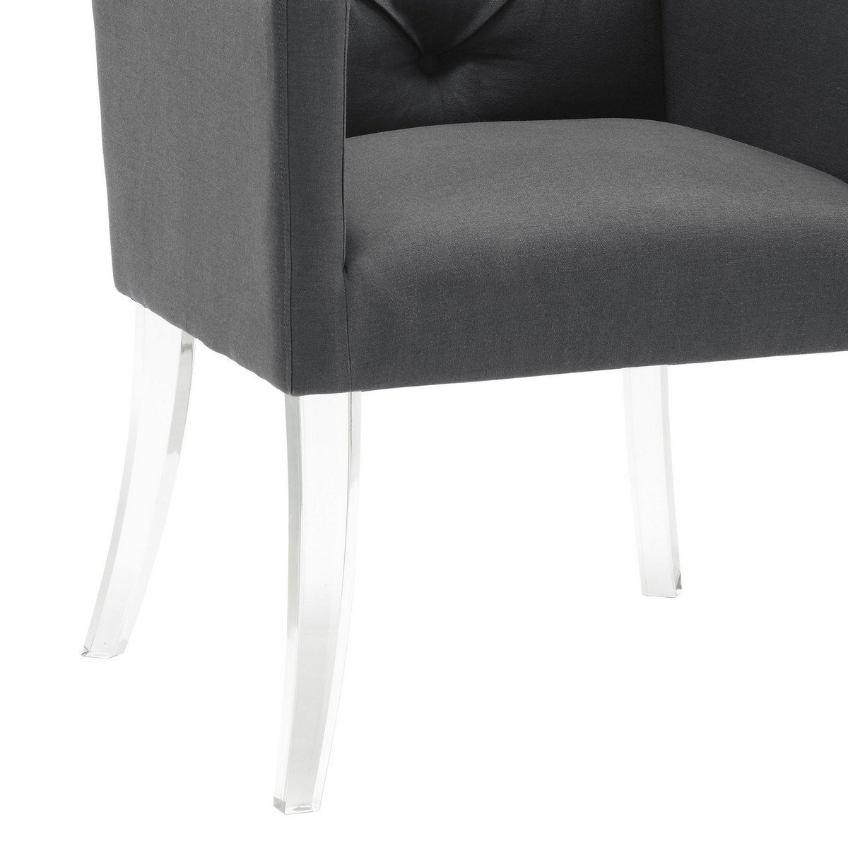 TOV Furniture Lafayette Grey Linen Acrylic Chair