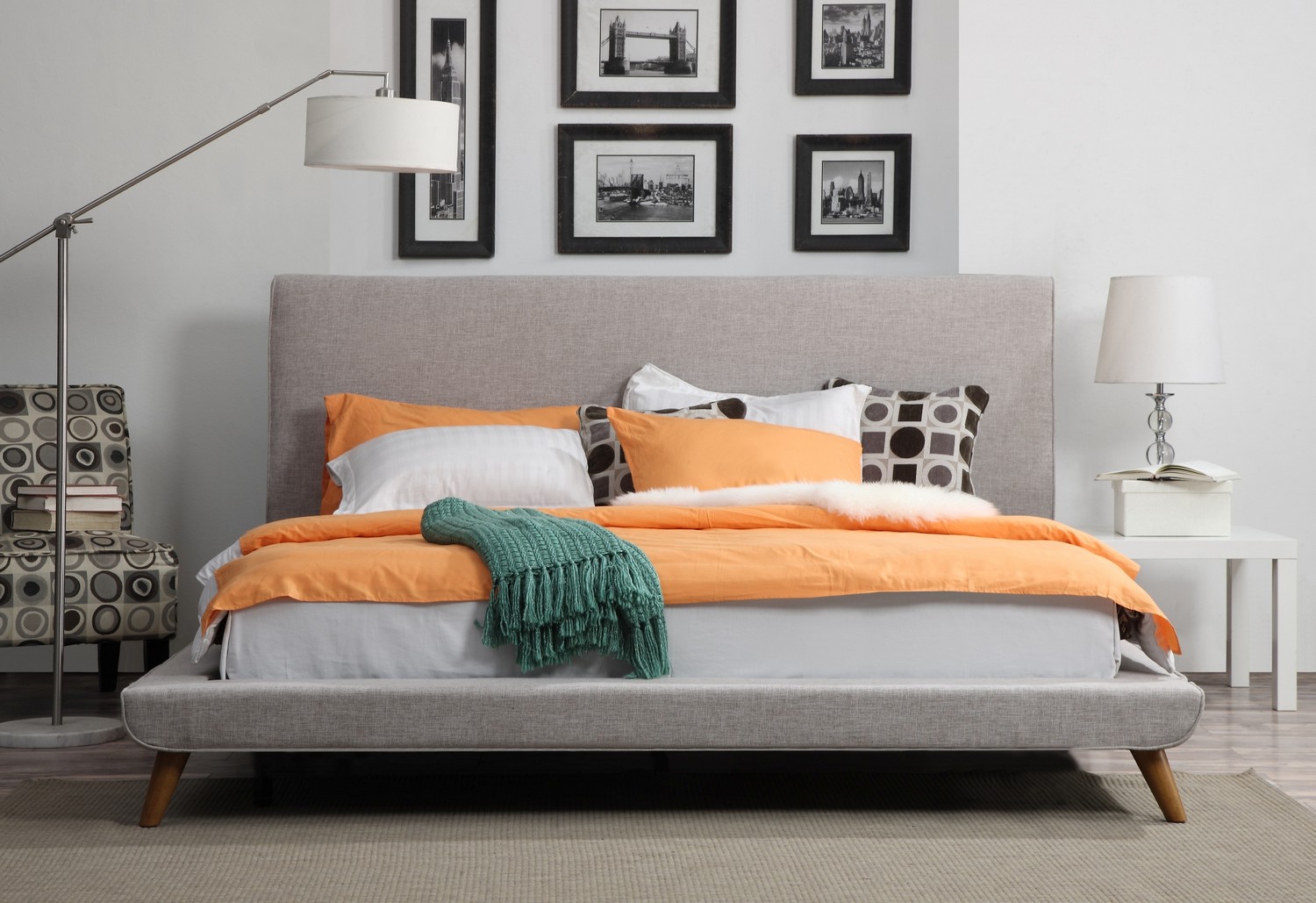 TOV Furniture Nixon Beige Linen Bed