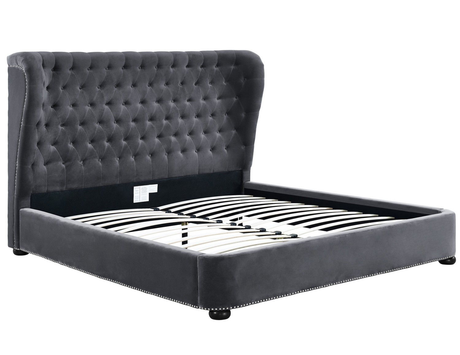 TOV Furniture Finley Grey Velvet Bed