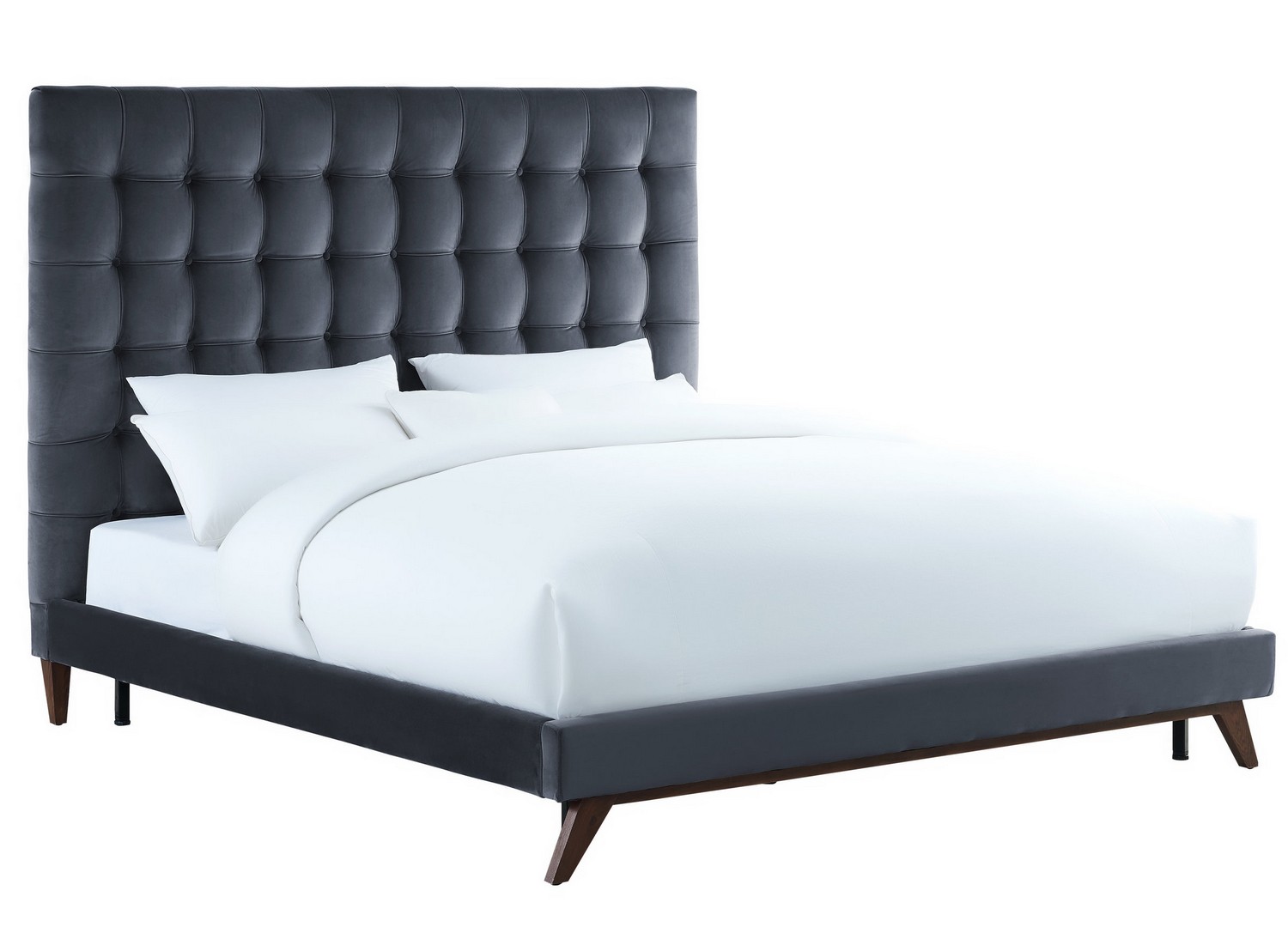 TOV Furniture Eden Grey Velvet Bed