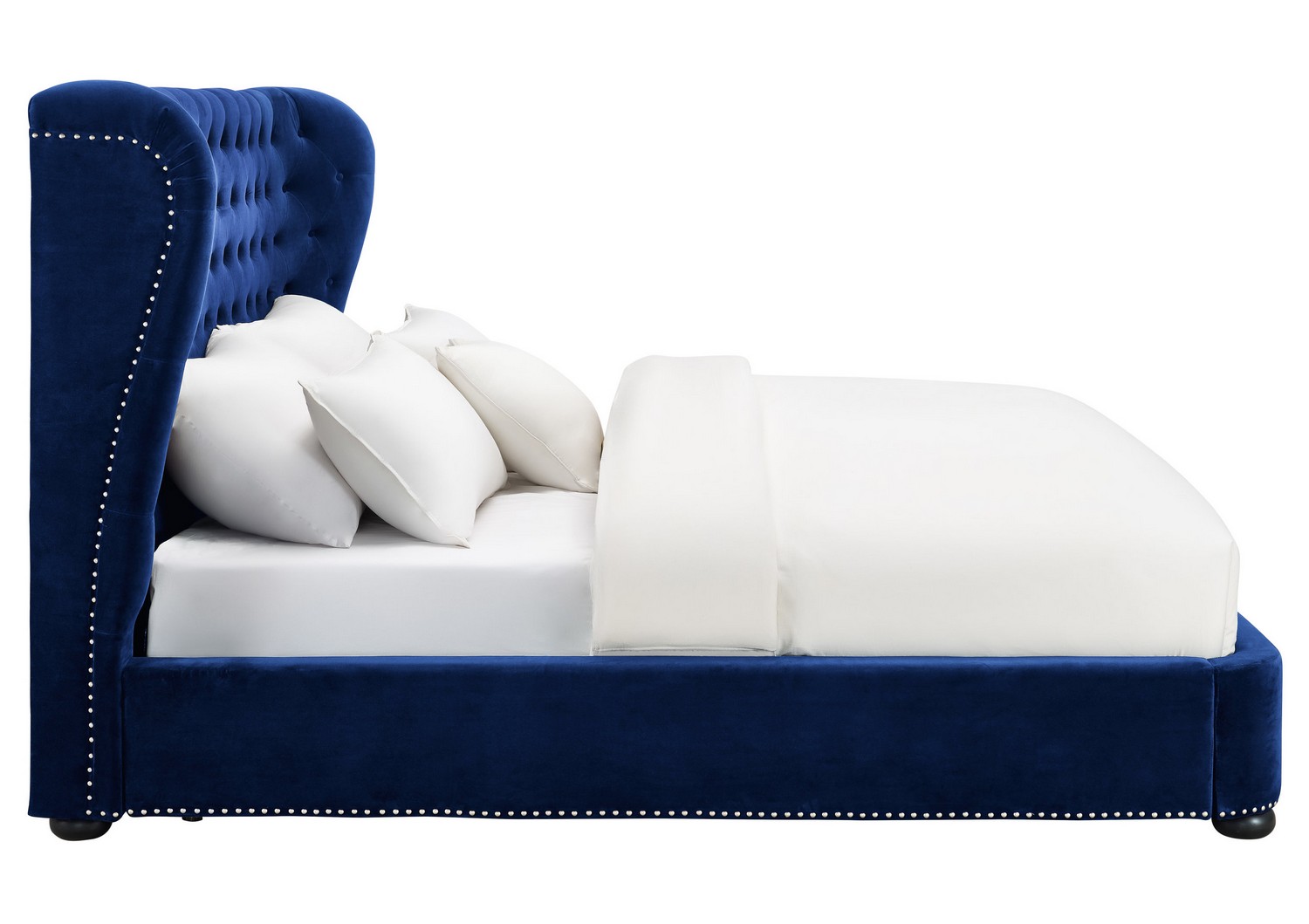 TOV Furniture Finley Blue Velvet Bed