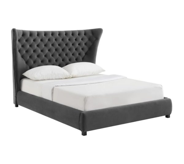 TOV Furniture Sassy Grey Velvet Bed - King