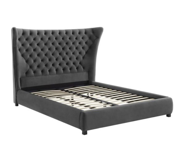 TOV Furniture Sassy Grey Velvet Bed - King