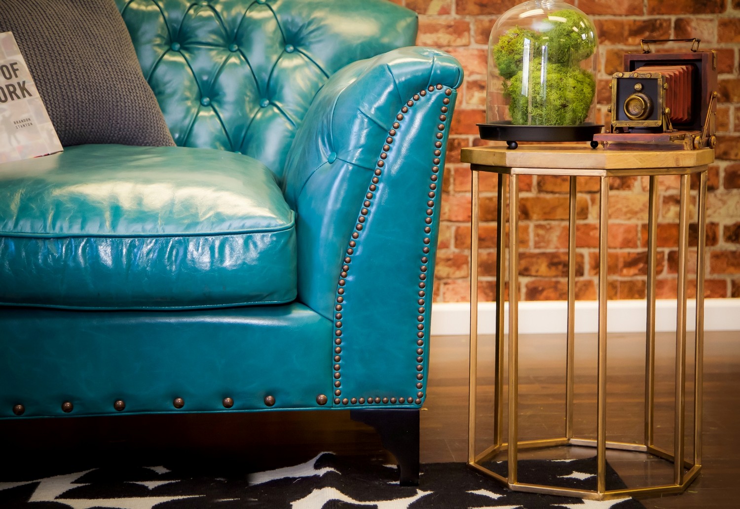 TOV Furniture Peacock Top Grain Leather Club Chair C37 at