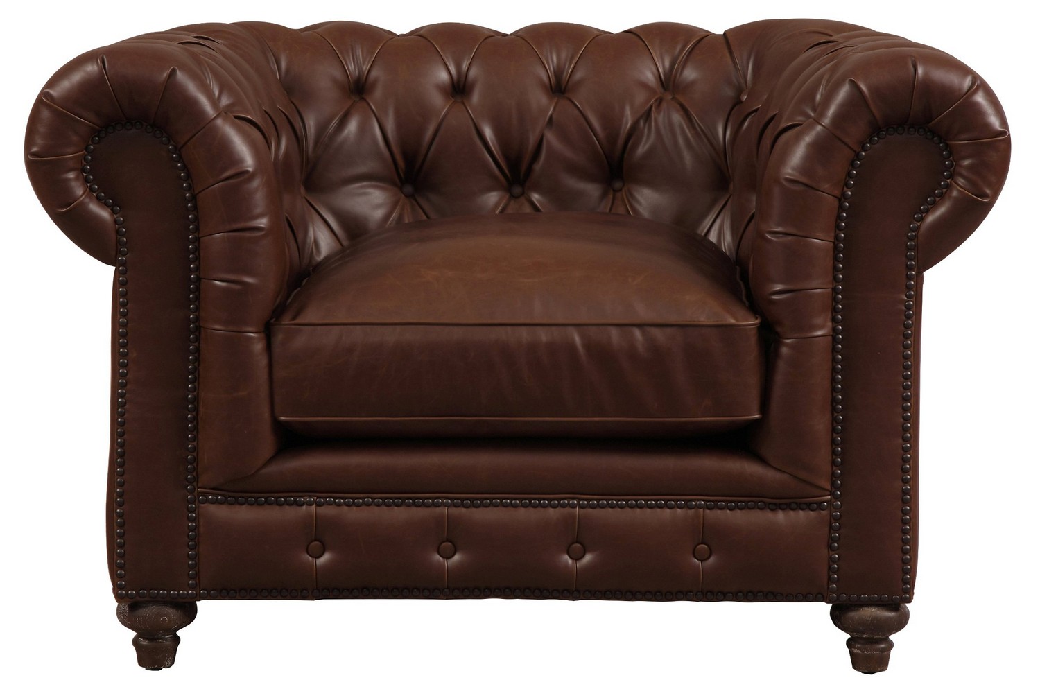 TOV Furniture Durango Antique Brown Leather Club Chair
