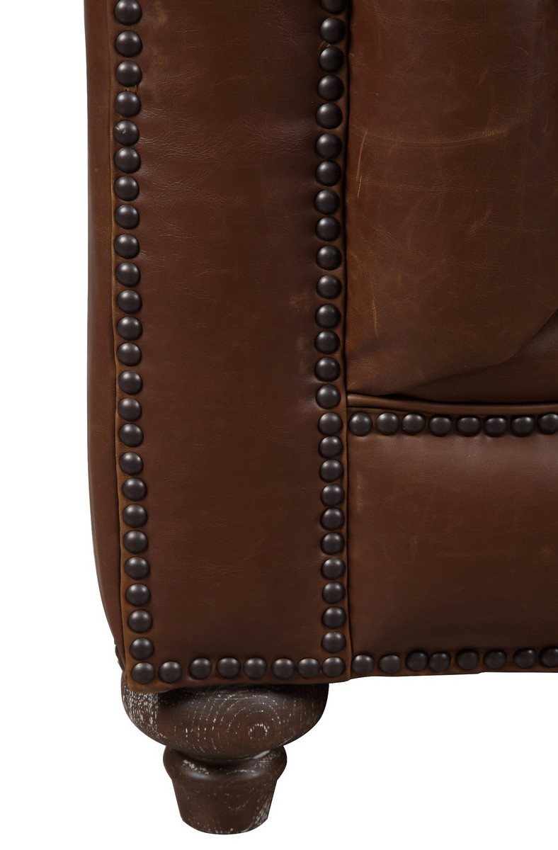 TOV Furniture Durango Antique Brown Leather Club Chair