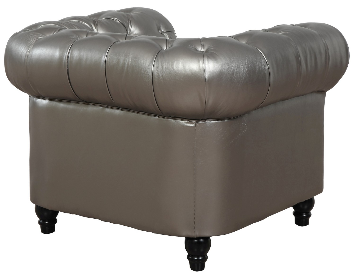 TOV Furniture Zahara Silver Leather Club Chair