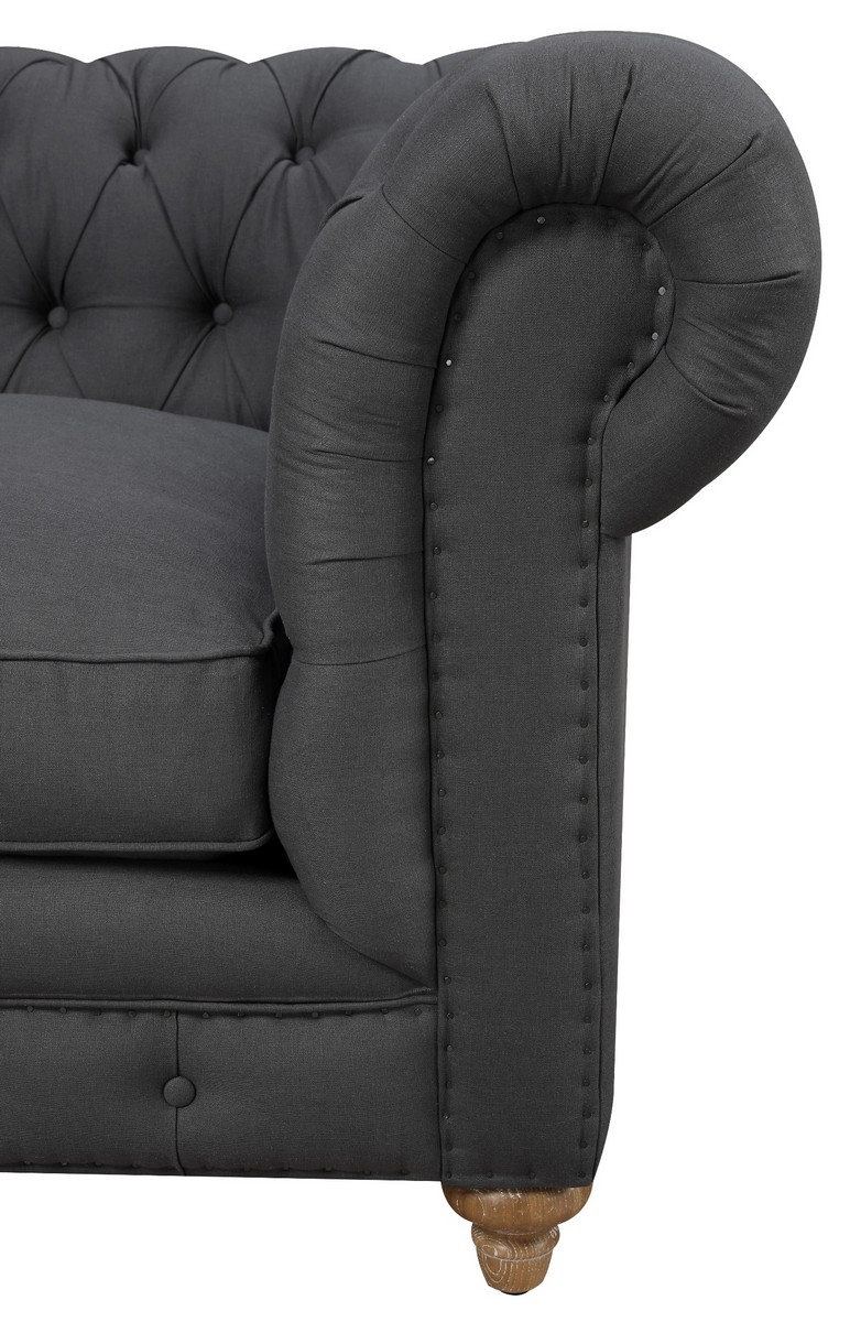 TOV Furniture Oxford Grey Linen Chair