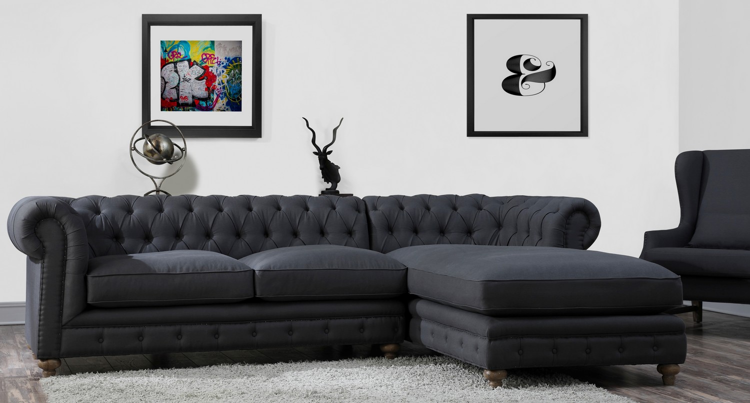 TOV Furniture Oxford Grey Linen Living Room Set