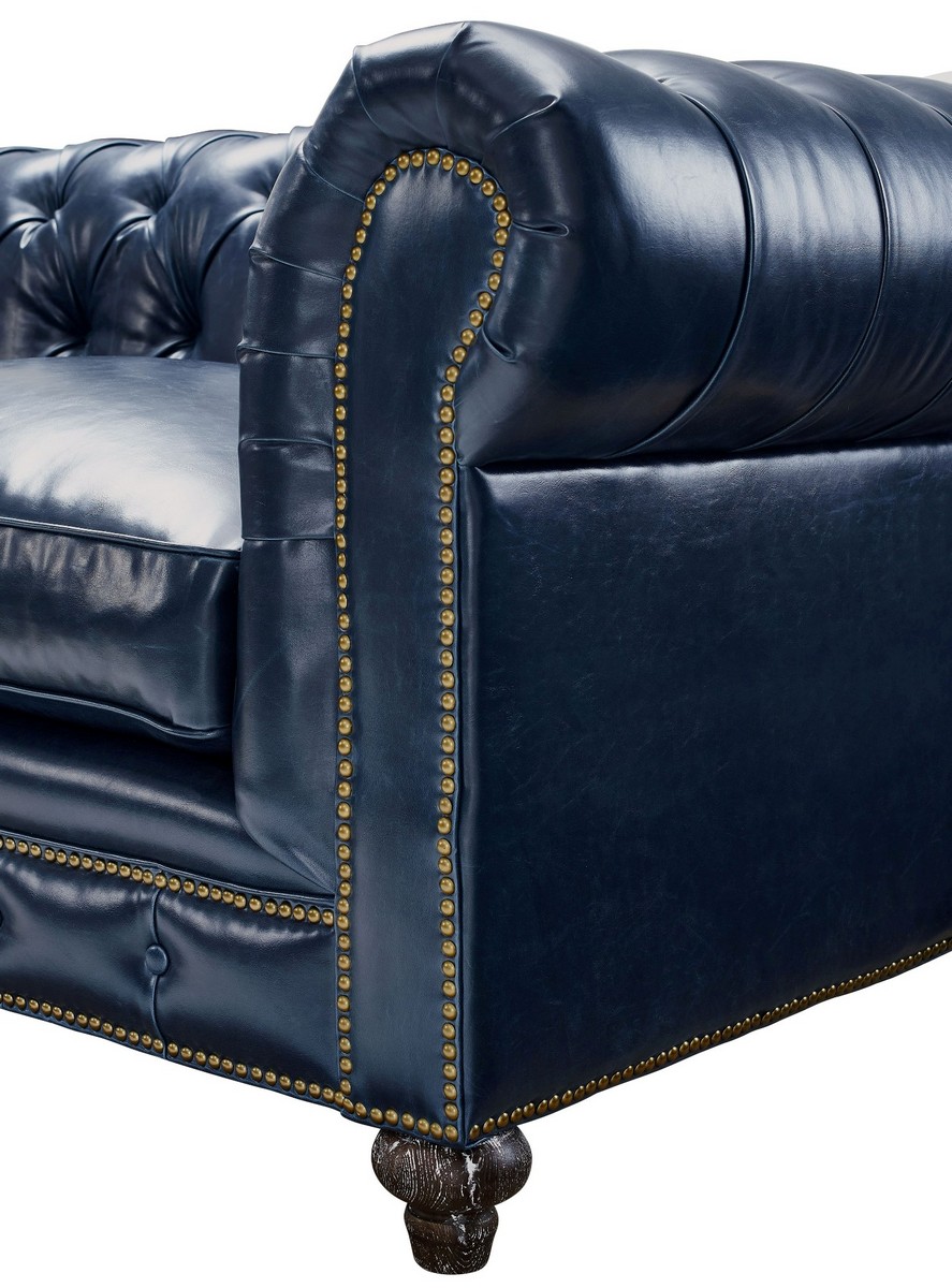 TOV Furniture Durango Rustic Blue Leather Club Chair