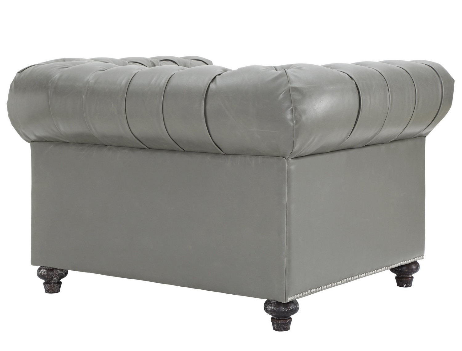 TOV Furniture Durango Rustic Grey Leather Club Chair