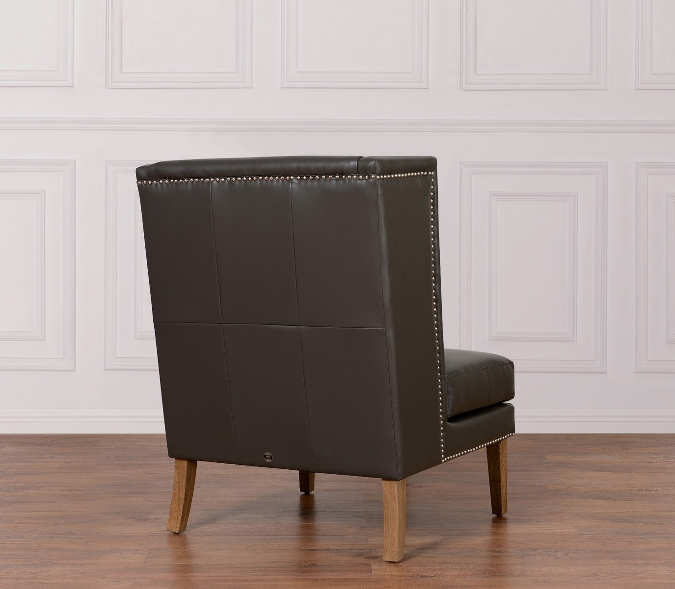 TOV Furniture Chelsea Grey Leather Wing Chair