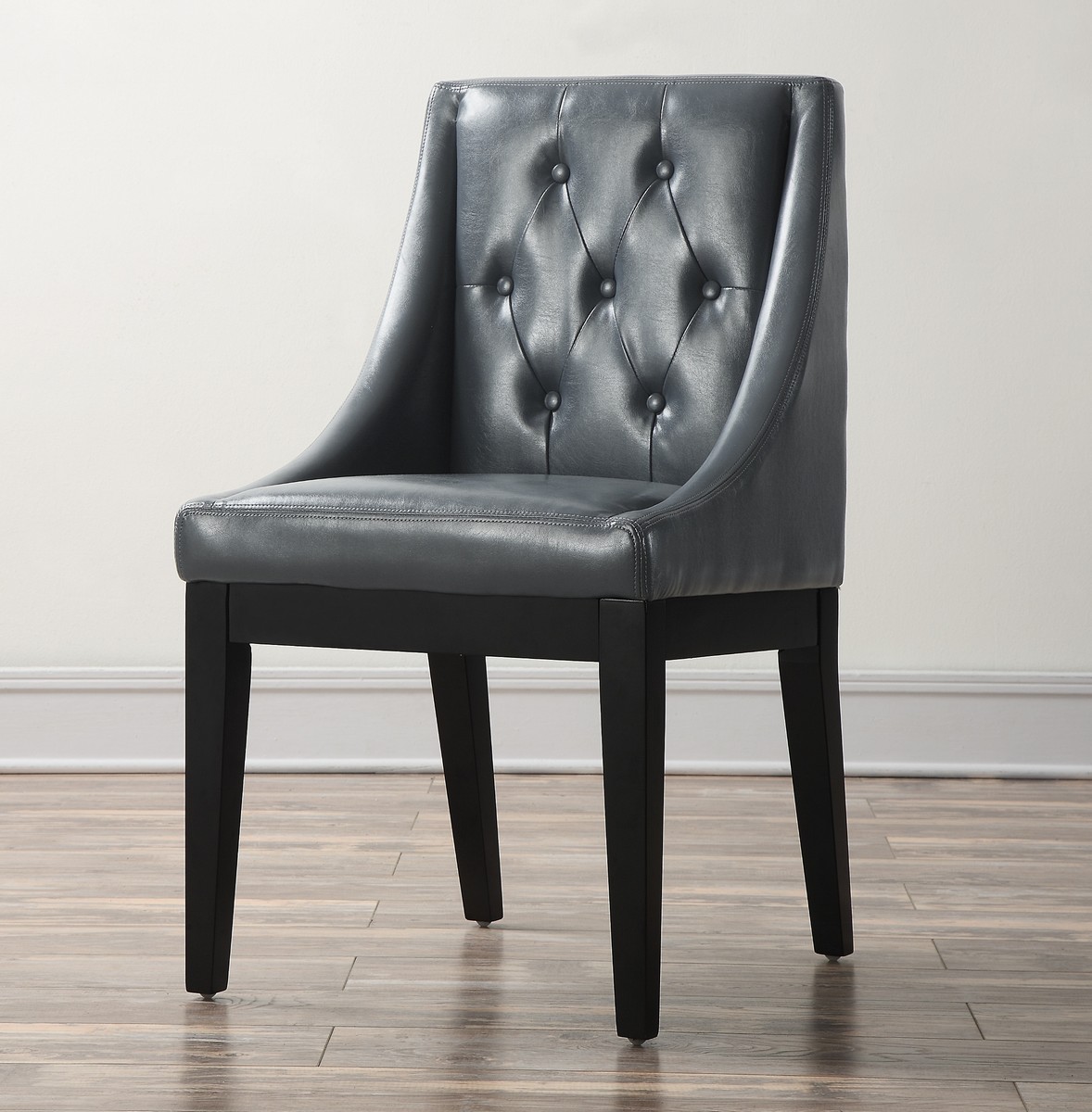 TOV Furniture Tess Grey Leather Dining Chair D26 at