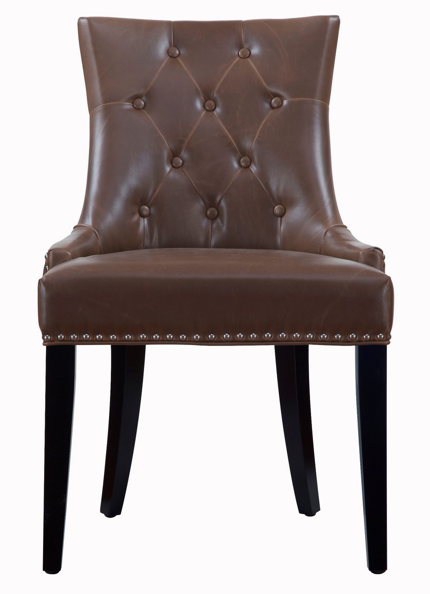 TOV Furniture Uptown Antique Brown Leather Dining Chair