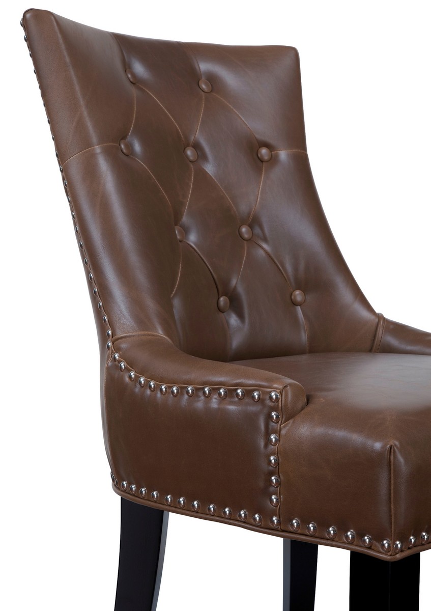 TOV Furniture Uptown Antique Brown Leather Dining Chair