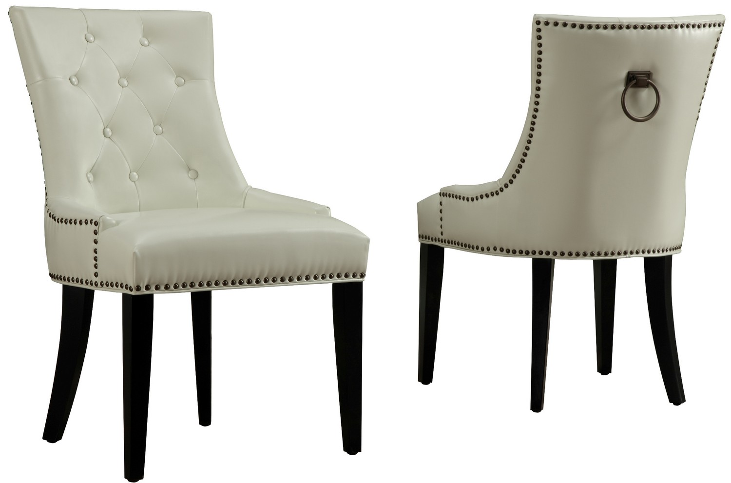 TOV Furniture Uptown Cream Leather Dining Chair