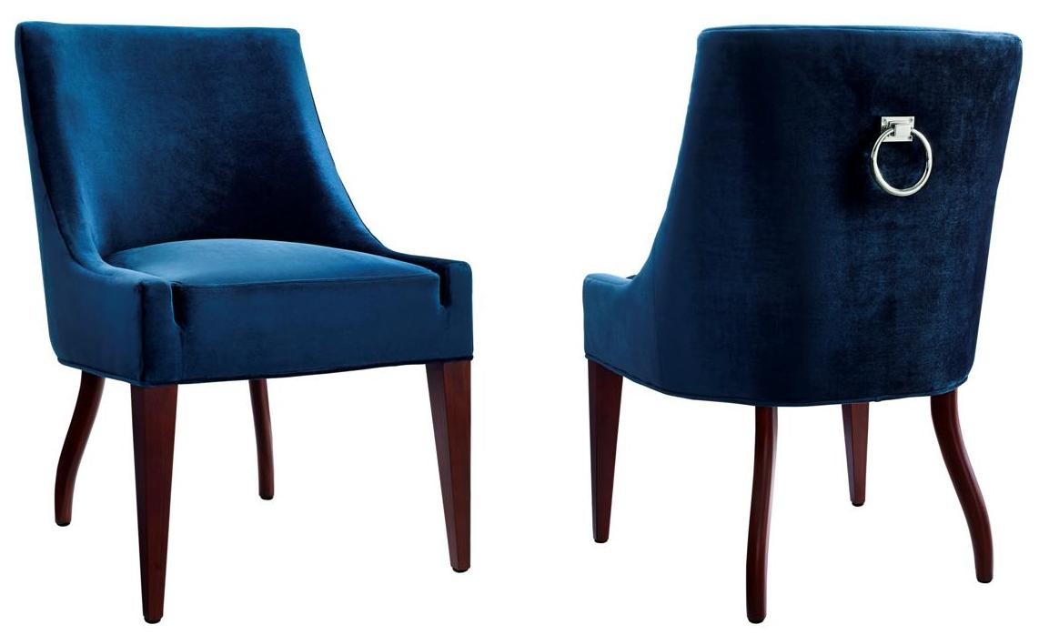 TOV Furniture Dover Blue Velvet Chair - Set of 2