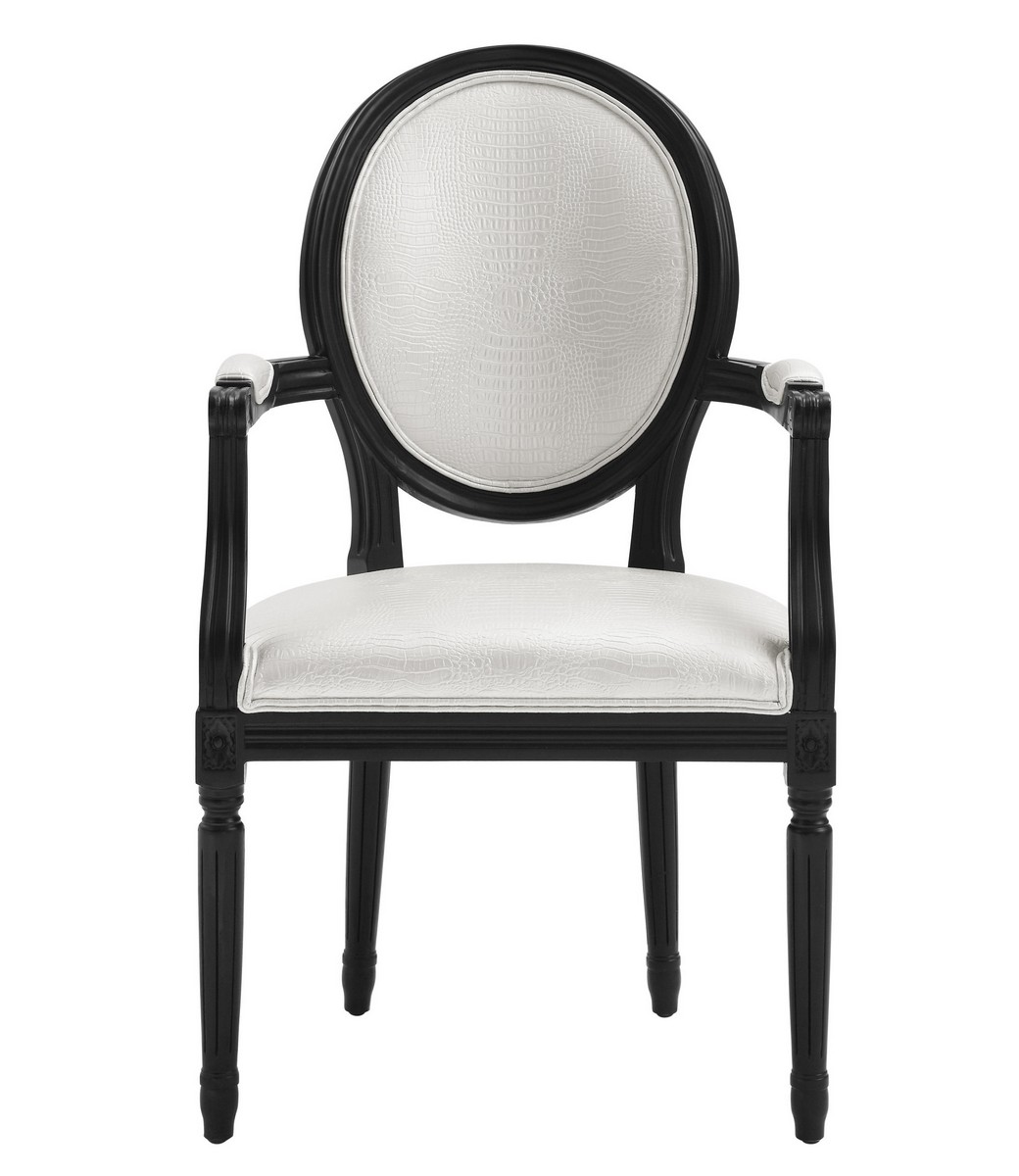 TOV Furniture Philip White Croc Arm Chair