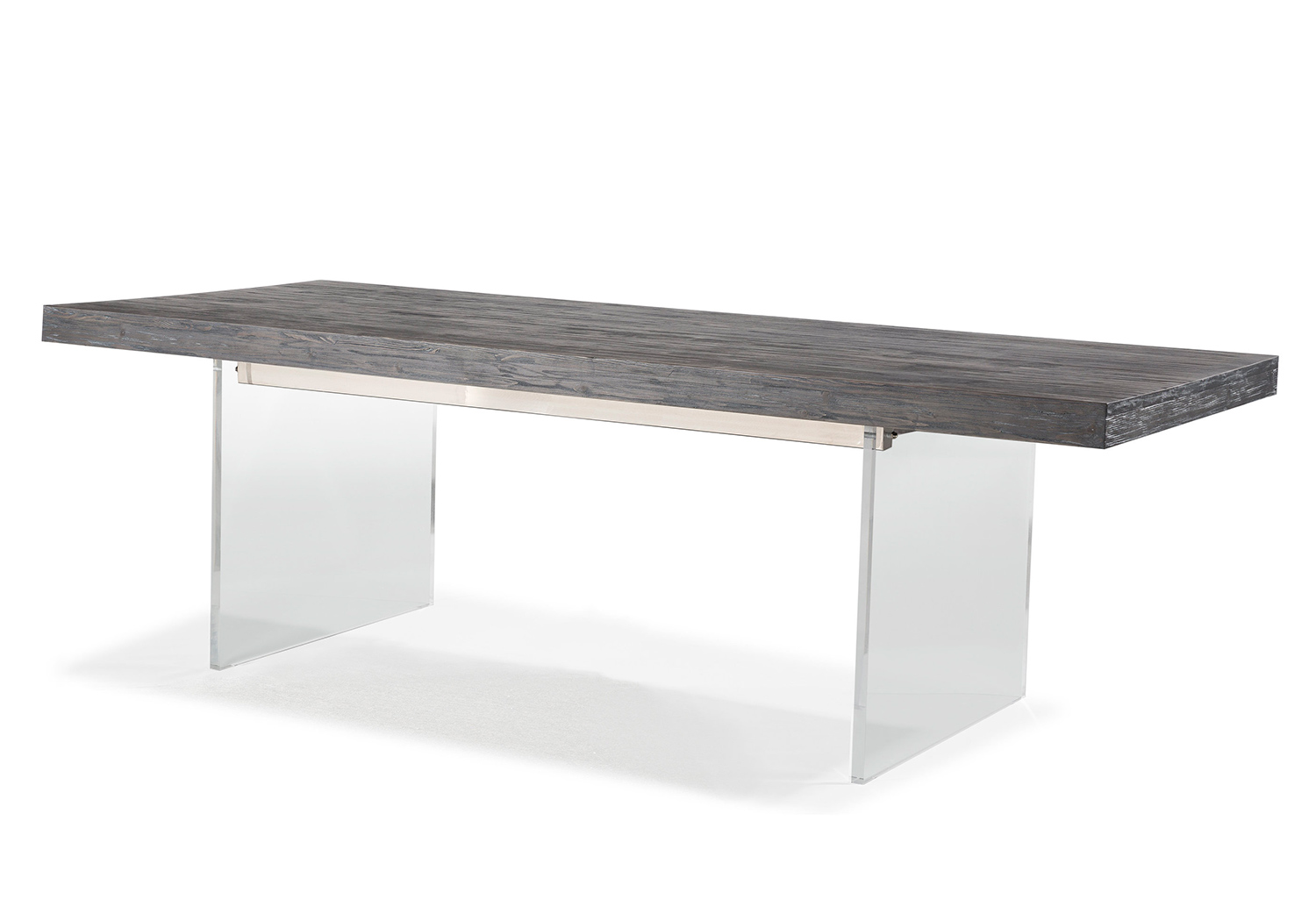 TOV Furniture Berlin Pine and Lucite Dining Table - Washed Grey