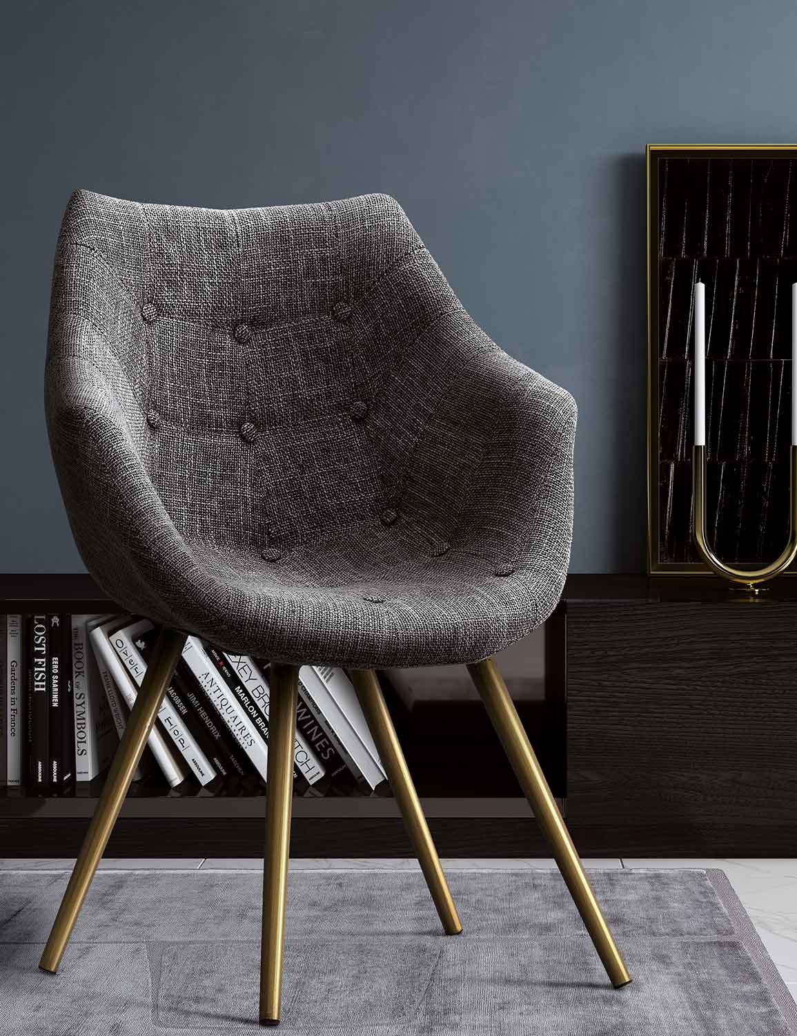TOV Furniture Finn Tweed Chair - Grey