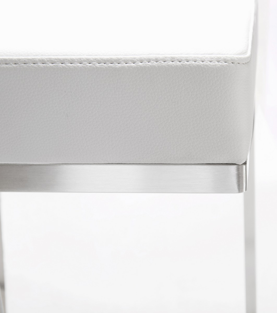 TOV Furniture Ferrara White Stainless Steel Barstool - Set of 2