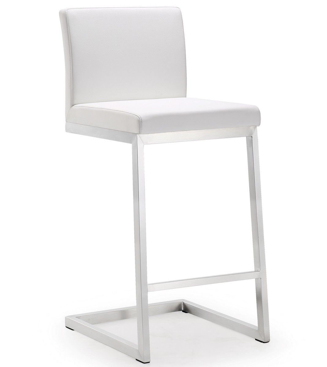 TOV Furniture Parma White Stainless Steel Counter Stool - Set of 2