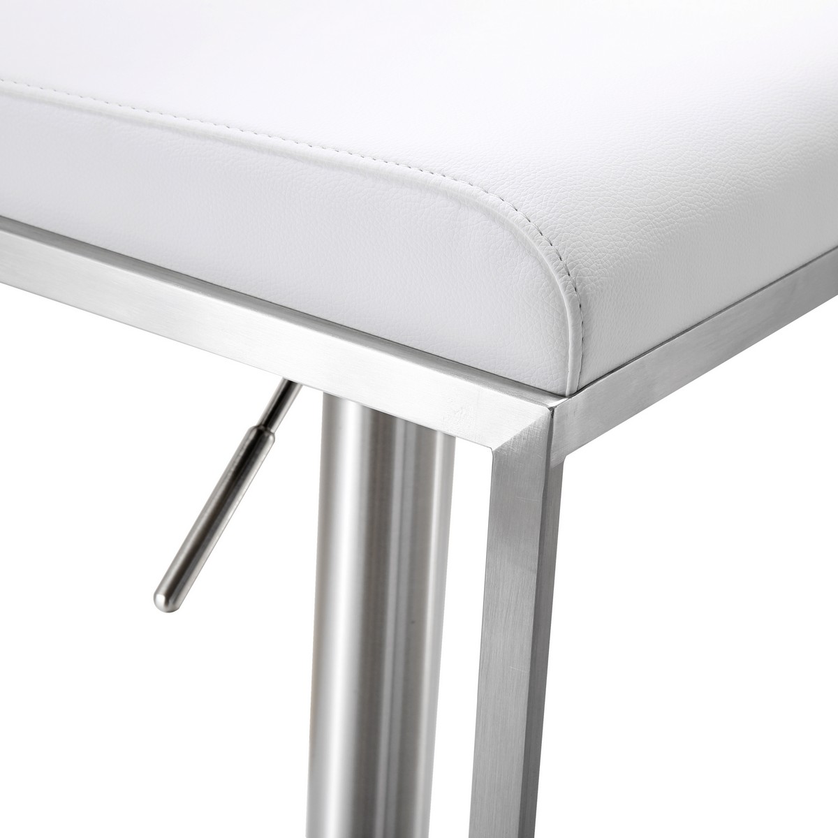 TOV Furniture Amalfi White Stainless Steel Adjustable Barstool