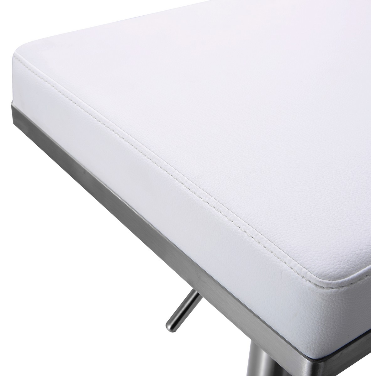 TOV Furniture Bari White Stainless Steel Adjustable Barstool