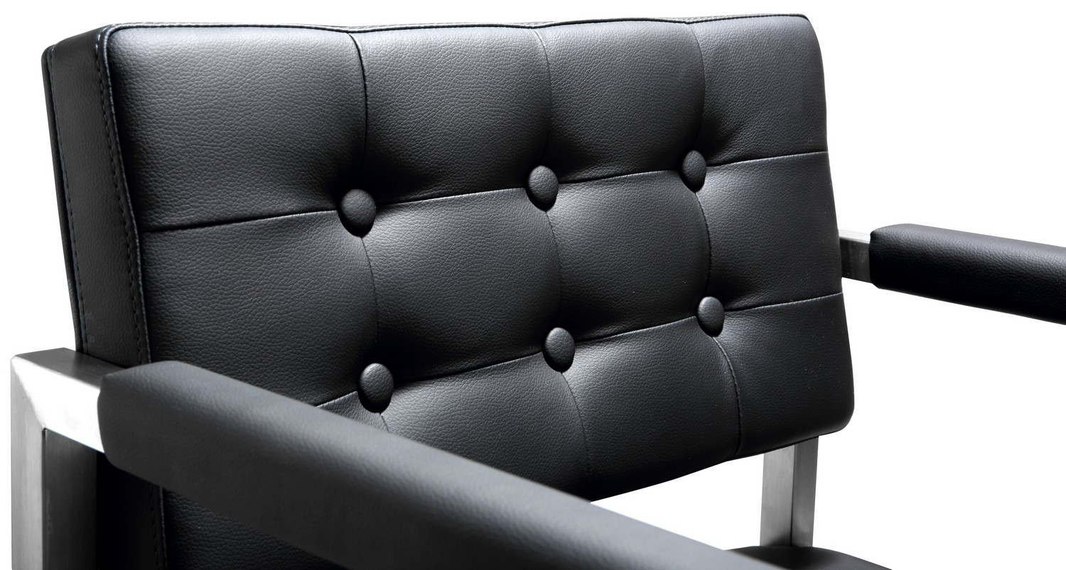 TOV Furniture Director Black Stainless Steel Barstool