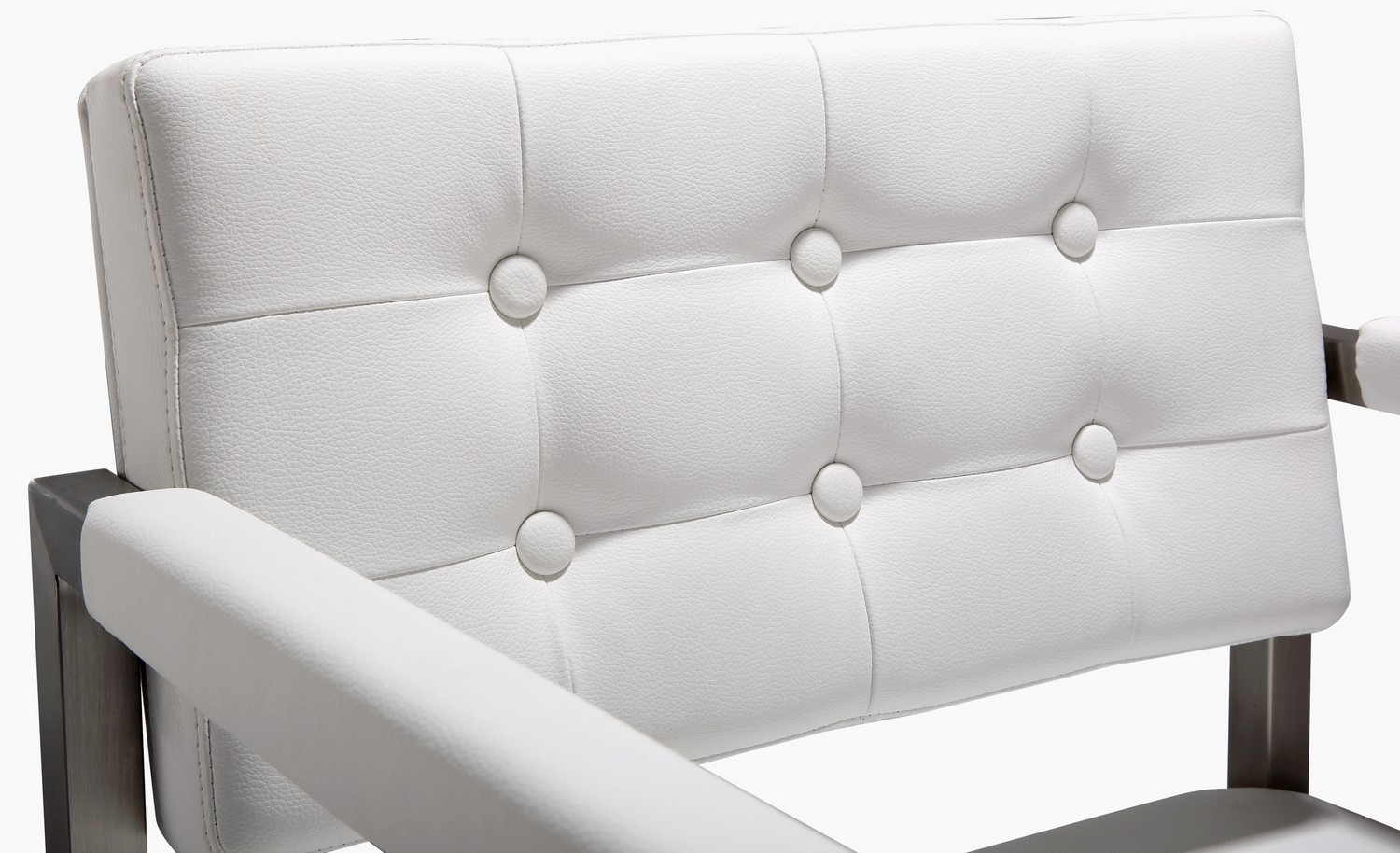 TOV Furniture Director White Stainless Steel Barstool