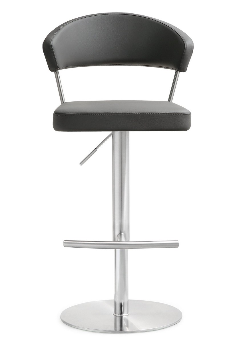 TOV Furniture Cosmo Grey Stainless Steel Barstool