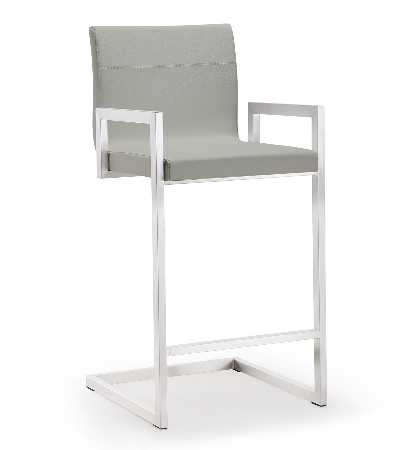 TOV Furniture Milano Steel Counter Stool - Grey - Set of 2
